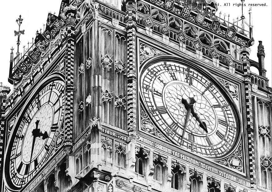 Cities And Landmarks Drawn With Ballpoint Pen Cities And Landmarks Drawn With Ballpoint Pen