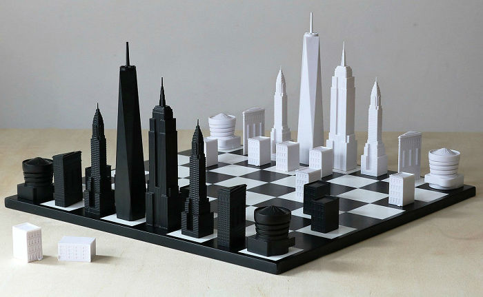 Architectural Landmarks Of New York City Featured In A Chess Set