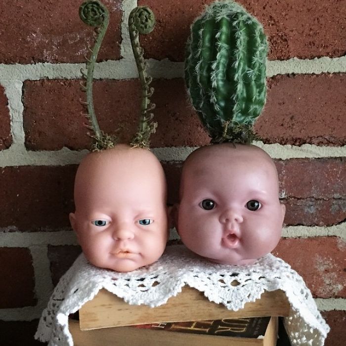 Creepy-Baby-Doll-Head-Planters