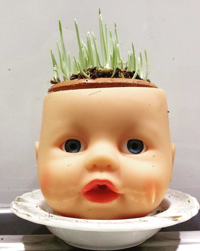 Creepy-Baby-Doll-Head-Planters