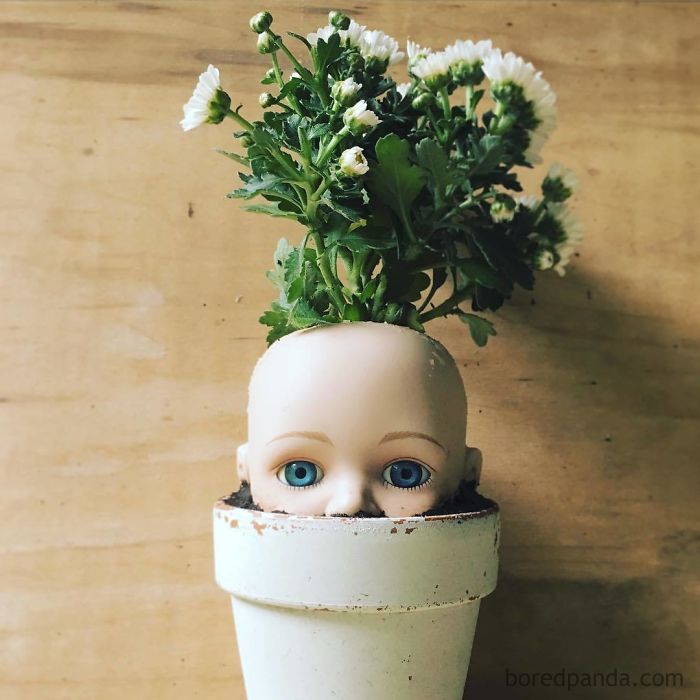Creepy-Baby-Doll-Head-Planters