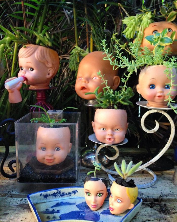 Creepy-Baby-Doll-Head-Planters