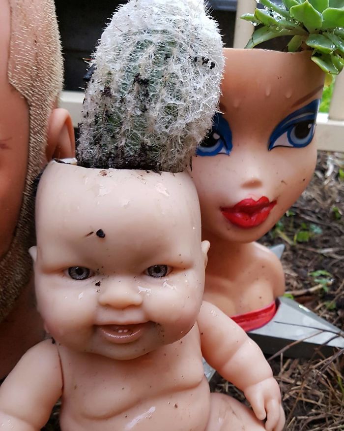 Creepy-Baby-Doll-Head-Planters