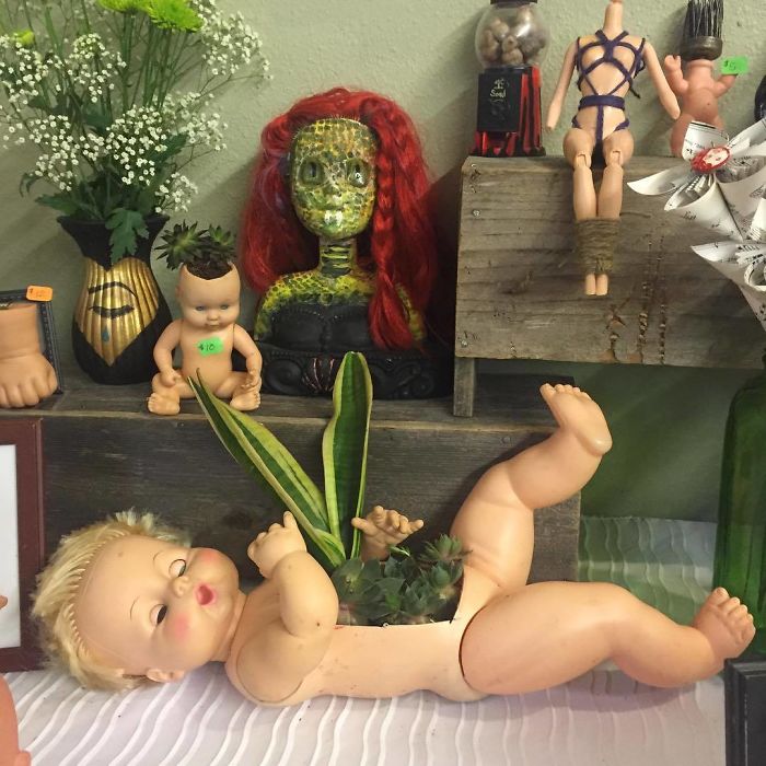 Creepy-Baby-Doll-Head-Planters