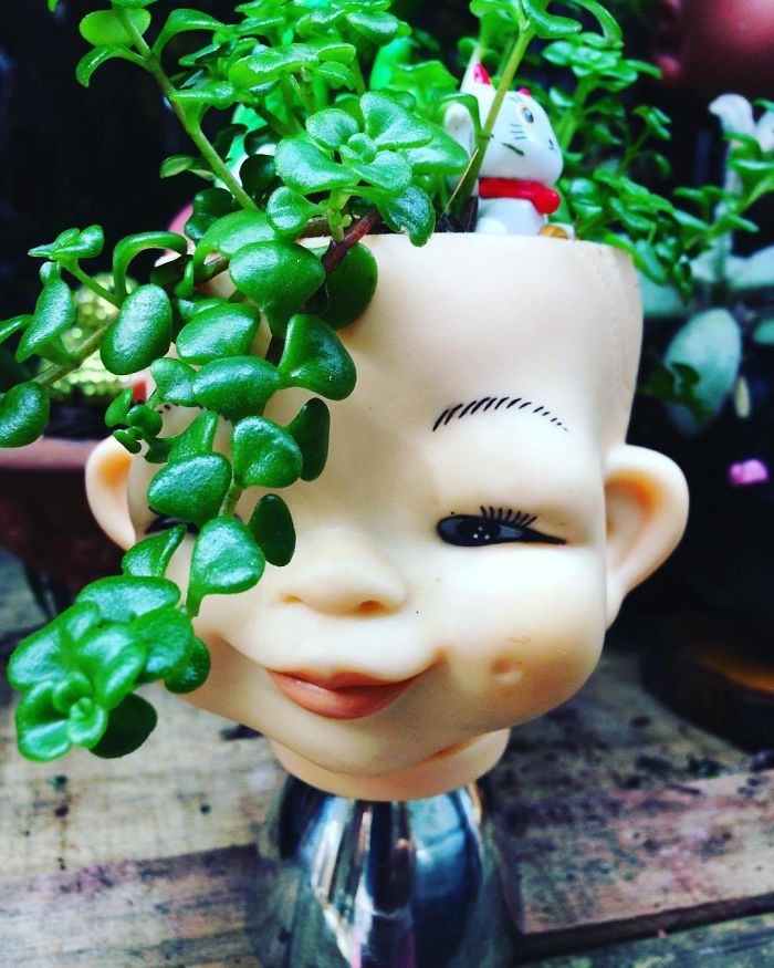 Creepy-Baby-Doll-Head-Planters