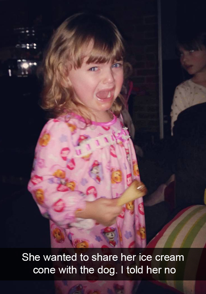 She Wanted To Share Her Ice Cream Cone With The Dog. I Told Her No