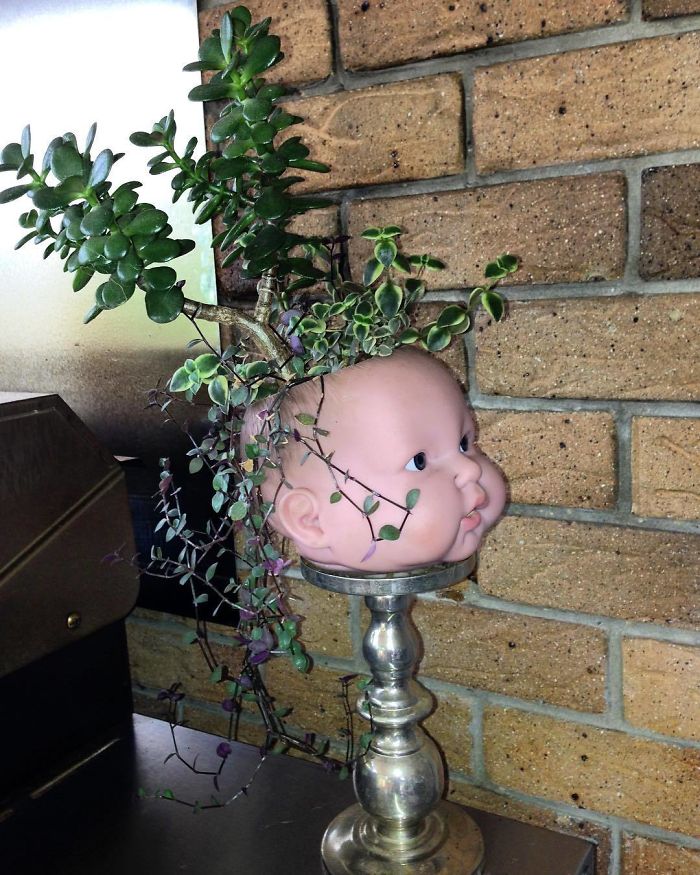 Creepy-Baby-Doll-Head-Planters
