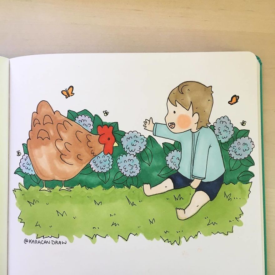 We Went To The Grandparents Where There Are Lots Of New Things To See And Experience, Including Cute Chickens