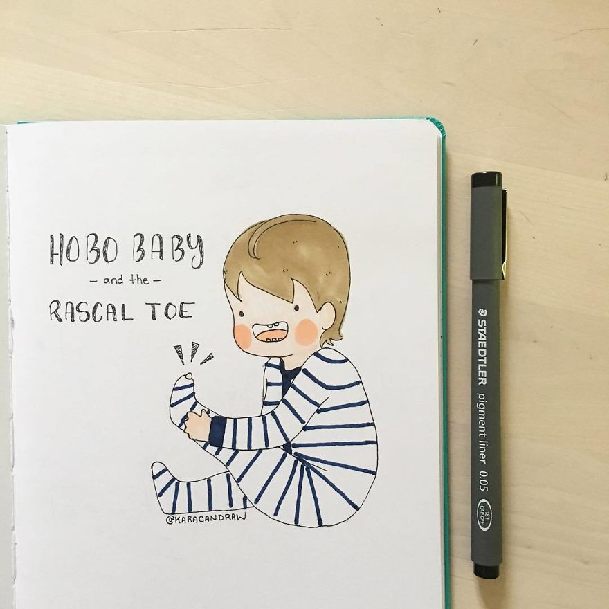 I Sewed Up One Toe Hole In James' Cute Pjs, But As Soon As I Did Another One Poked Through