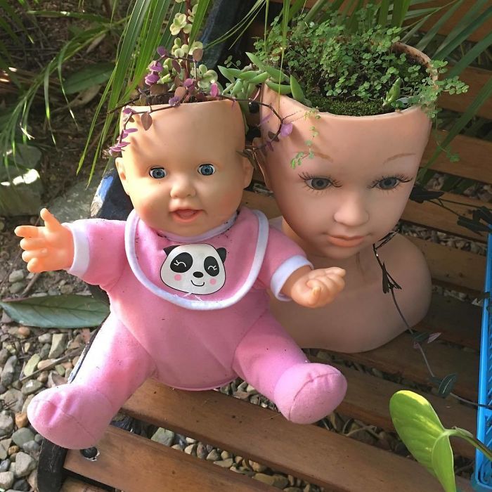 Creepy-Baby-Doll-Head-Planters