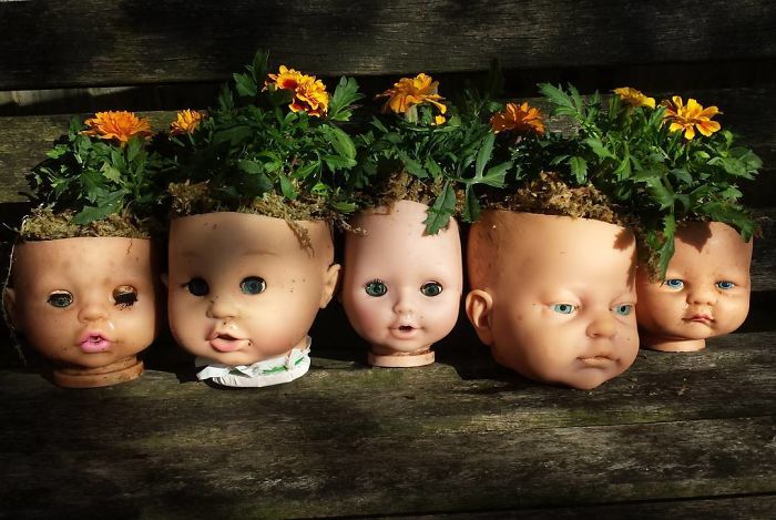 Creepy-Baby-Doll-Head-Planters