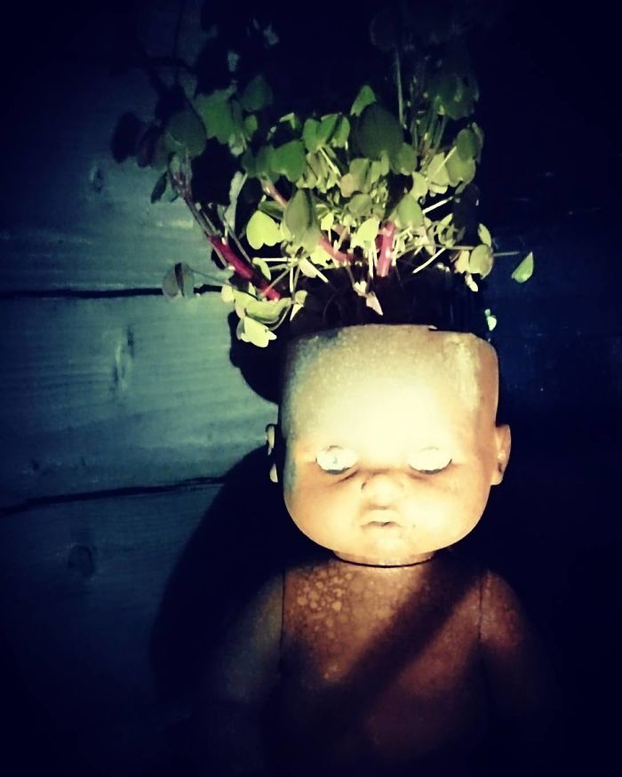 Creepy-Baby-Doll-Head-Planters
