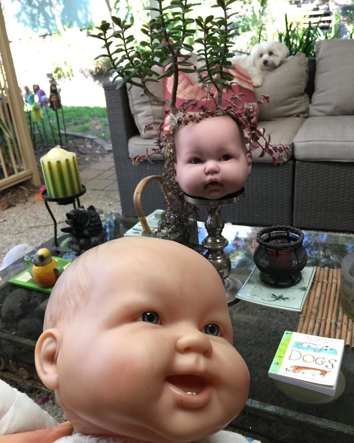 Creepy-Baby-Doll-Head-Planters