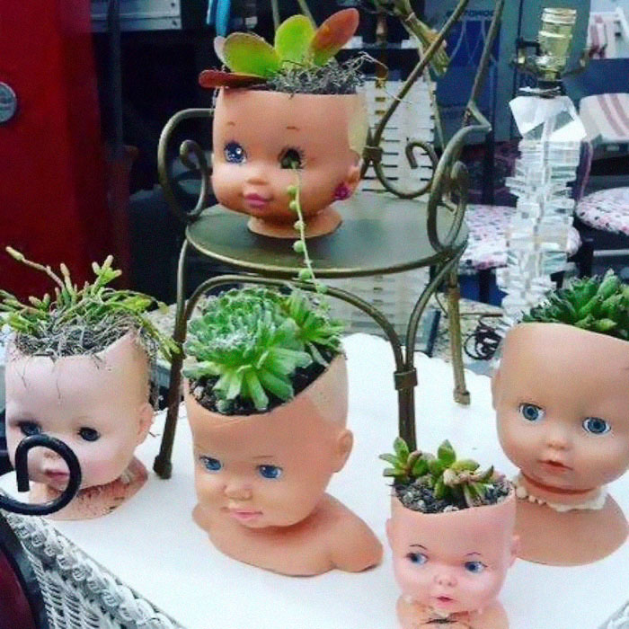 Creepy-Baby-Doll-Head-Planters