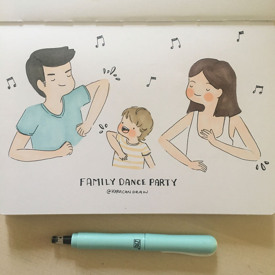 James Has Some Pretty Good Dance Moves. Whenever Music Comes On, He Gets To Boogie'ing And We Follow Suit. Our Favourite Move Is The Elbow Jab