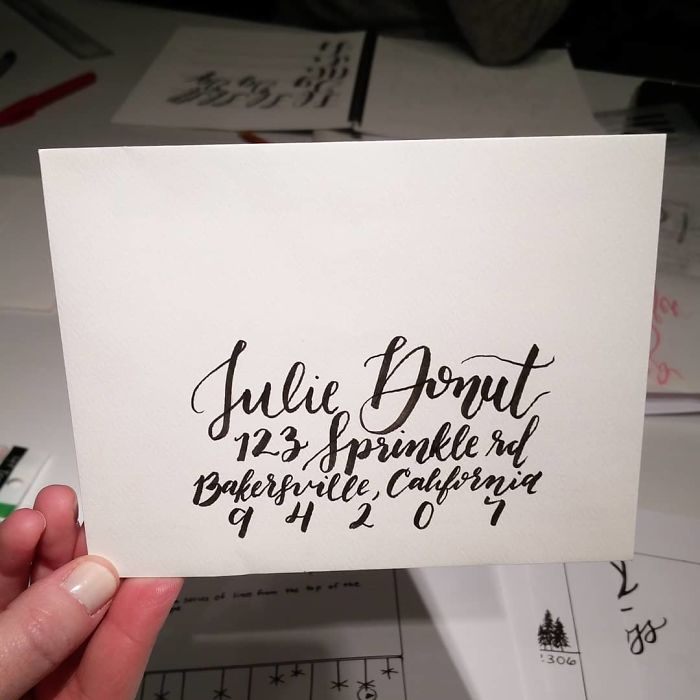 Learning Envelope Lettering! J