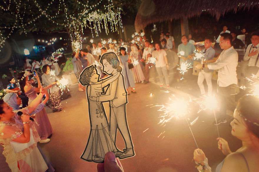 Instead Of Casual Pictures, We Documented Our Wedding In A More Interesting Way Instead Of Casual Pictures, We Documented Our Wedding In A More Interesting Way