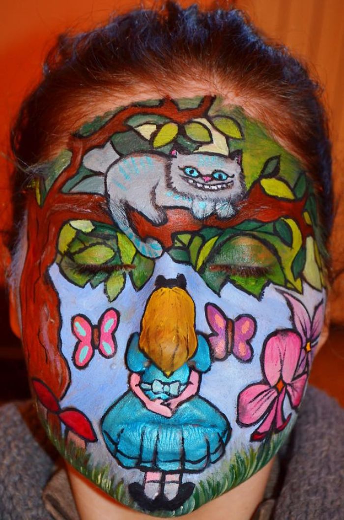 Disabled Girl Paints Herself