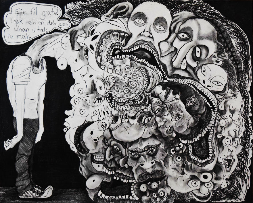 I Make Drawings About Violence And Human Nature