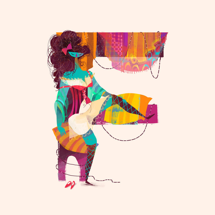 I Illustrated Over 70 Female Characters From Litearture For #36daysoftype This Year I Illustrated Over 70 Female Characters From Litearture For #36daysoftype This Year
