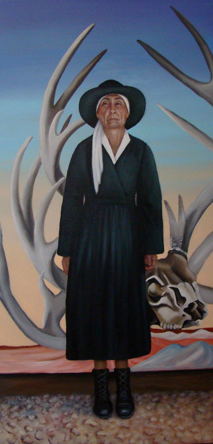 Paintings Of Famous Artists Standing In Front Of Their Iconic Works