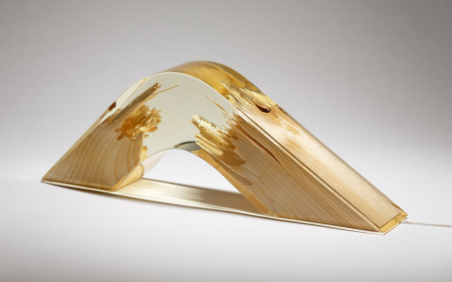 Torn Lamps Made From Wood And Resin By Guideco Design