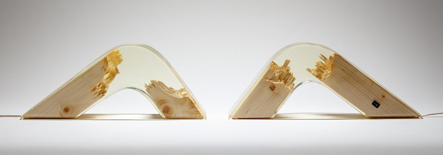 Torn Lamps Made From Wood And Resin By Guideco Design Torn Lamps Made From Wood And Resin By Guideco Design
