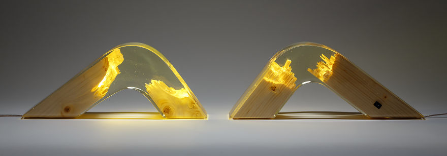 Torn Lamps Made From Wood And Resin By Guideco Design Torn Lamps Made From Wood And Resin By Guideco Design