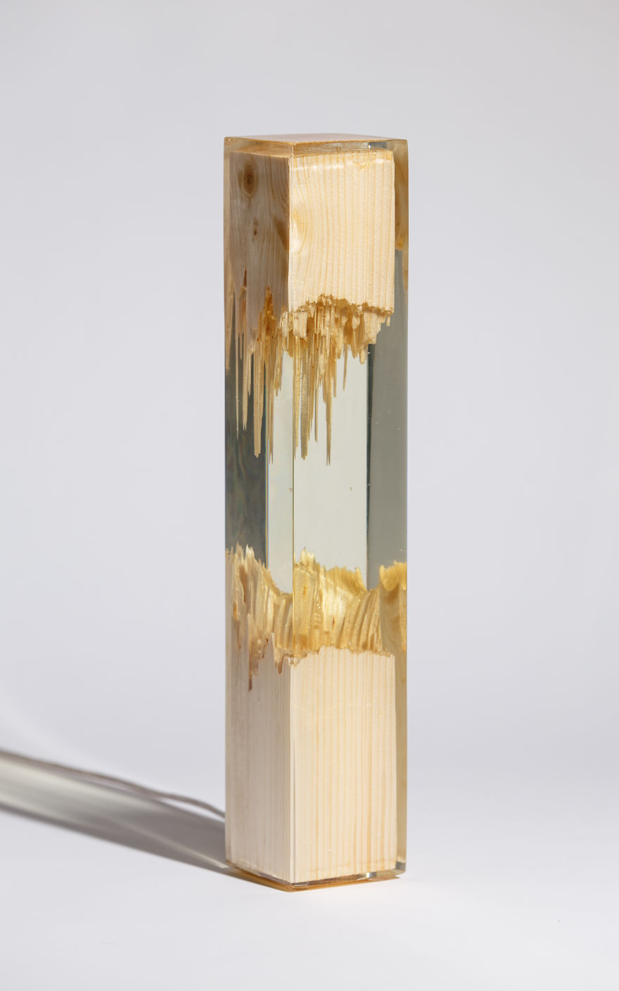 Torn Lamps Made From Wood And Resin By Guideco Design