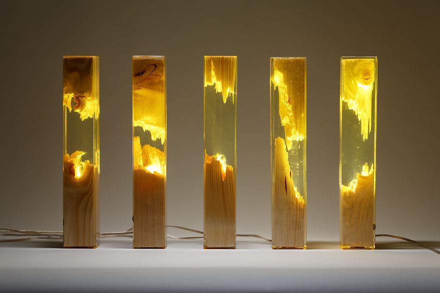 Torn Lamps Made From Wood And Resin By Guideco Design Torn Lamps Made From Wood And Resin By Guideco Design