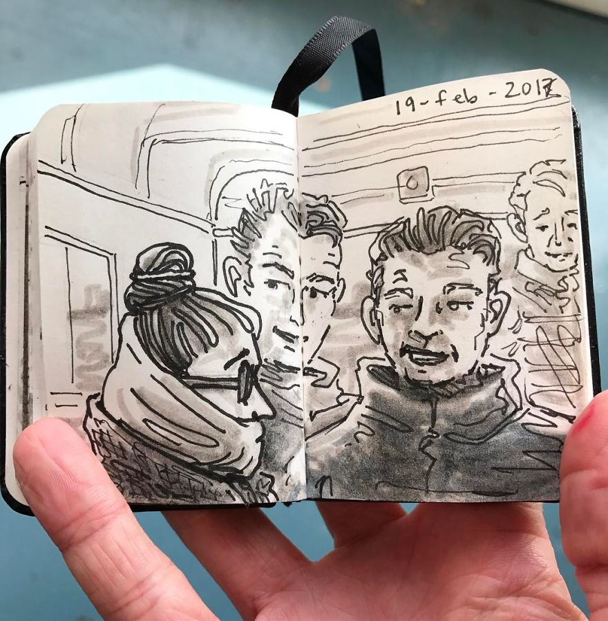 I Drew Other Passengers On The Ndsm Ferry In Amsterdam And Made The Sketchbook Into A Movie
