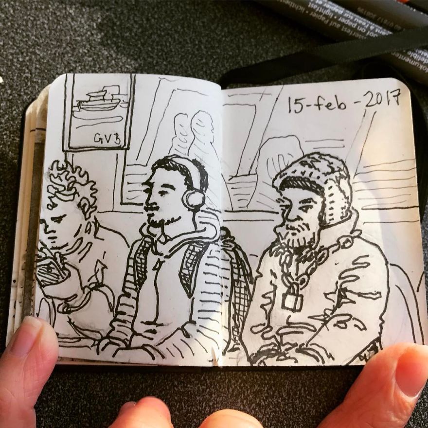 I Drew Other Passengers On The Ndsm Ferry In Amsterdam And Made The Sketchbook Into A Movie