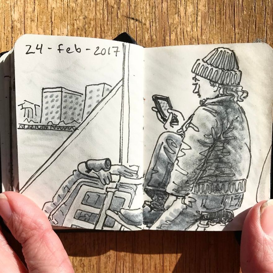 I Drew Other Passengers On The Ndsm Ferry In Amsterdam And Made The Sketchbook Into A Movie