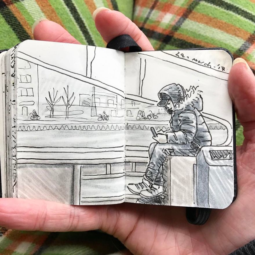 I Drew Other Passengers On The Ndsm Ferry In Amsterdam And Made The Sketchbook Into A Movie