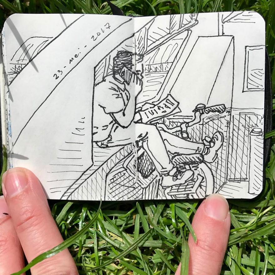 I Drew Other Passengers On The Ndsm Ferry In Amsterdam And Made The Sketchbook Into A Movie