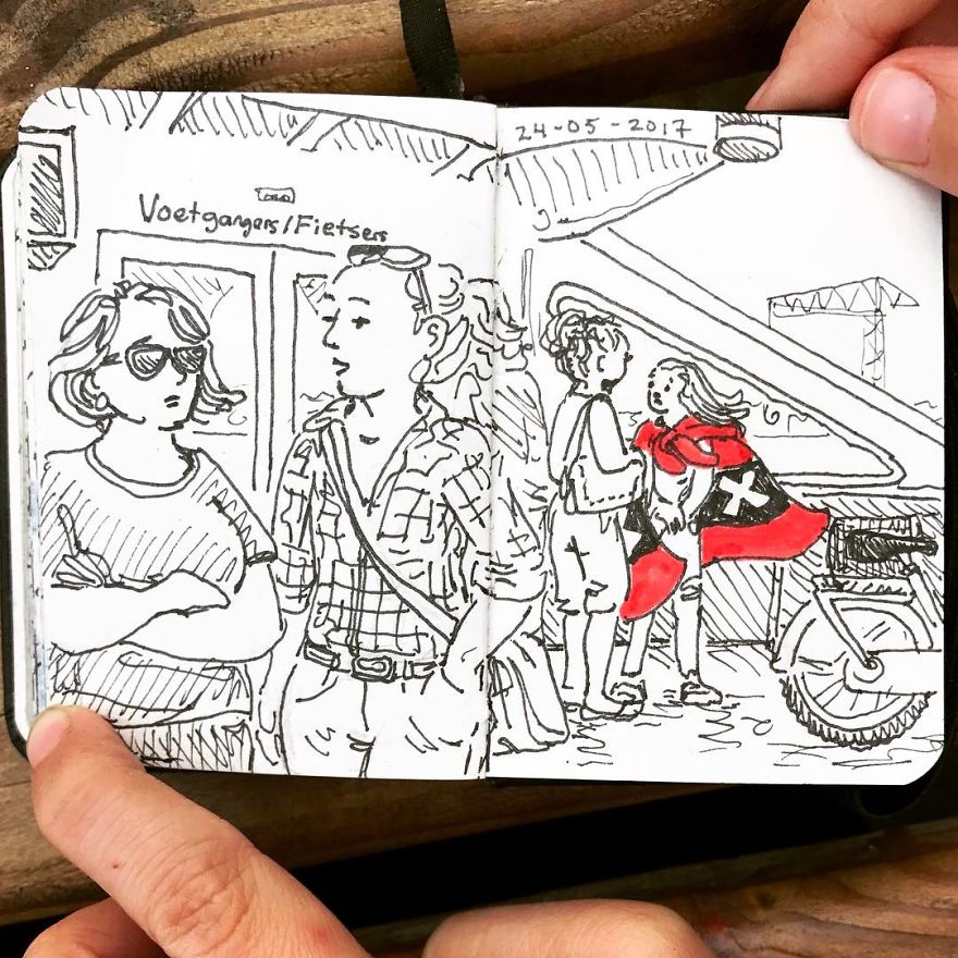 I Drew Other Passengers On The Ndsm Ferry In Amsterdam And Made The Sketchbook Into A Movie