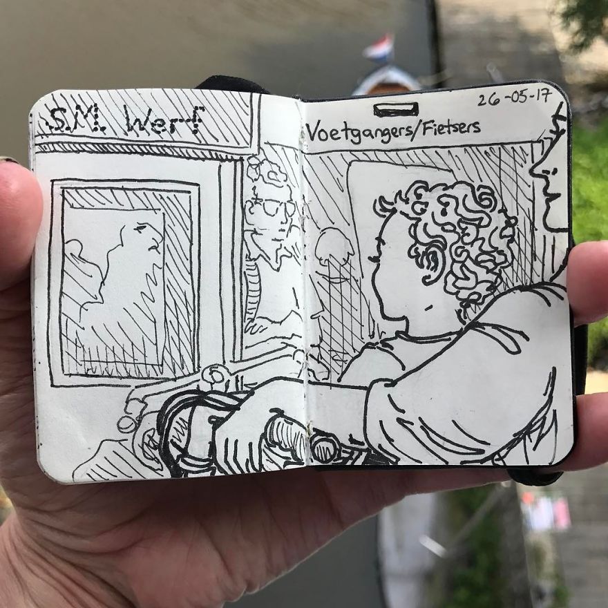 I Drew Other Passengers On The Ndsm Ferry In Amsterdam And Made The Sketchbook Into A Movie