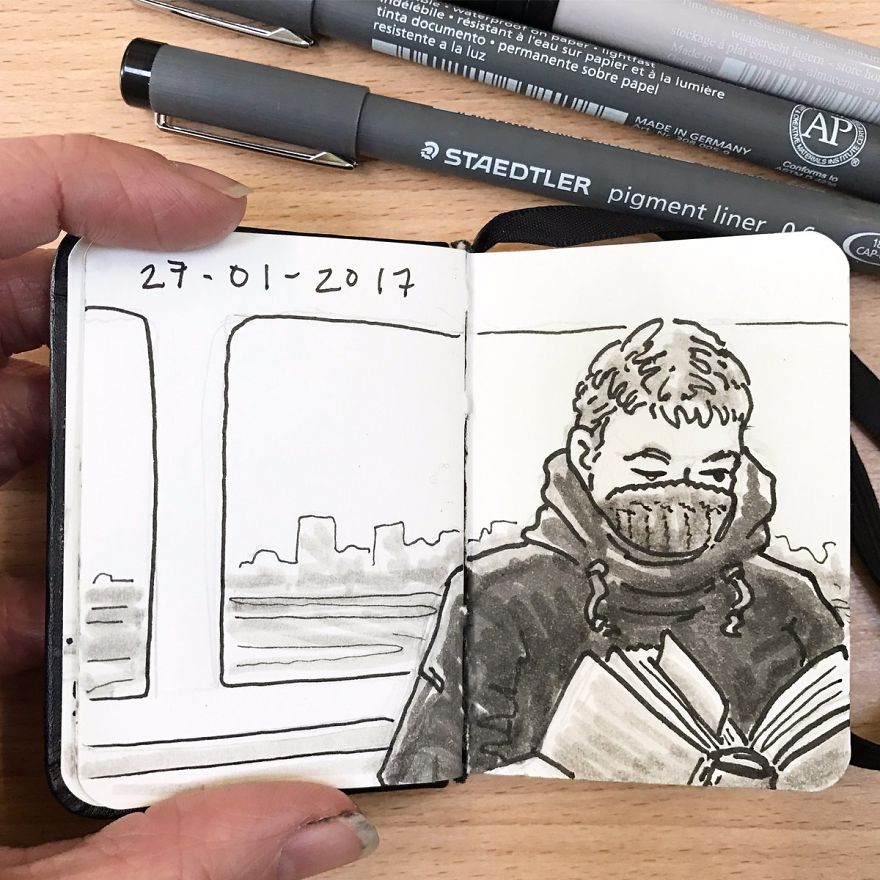 I Drew Other Passengers On The Ndsm Ferry In Amsterdam And Made The Sketchbook Into A Movie