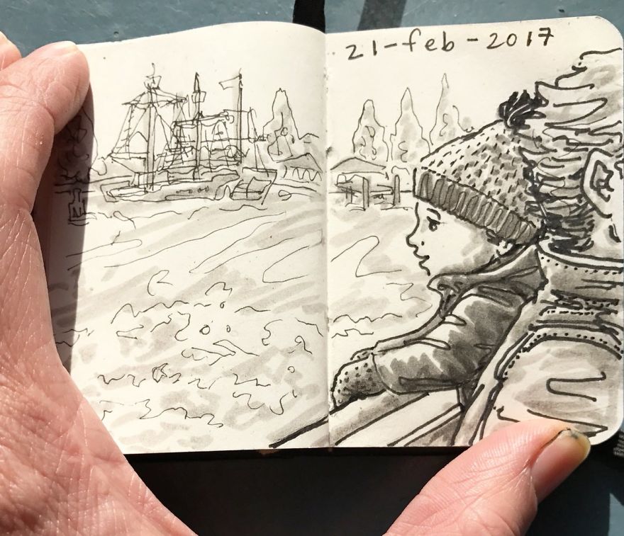I Drew Other Passengers On The Ndsm Ferry In Amsterdam And Made The Sketchbook Into A Movie