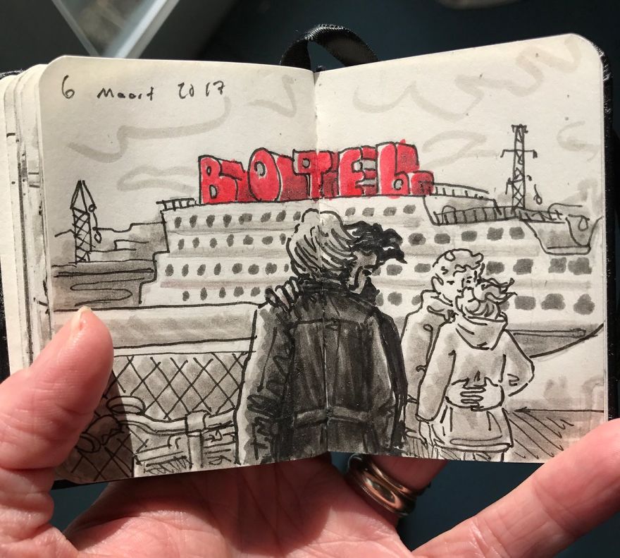 I Drew Other Passengers On The Ndsm Ferry In Amsterdam And Made The Sketchbook Into A Movie