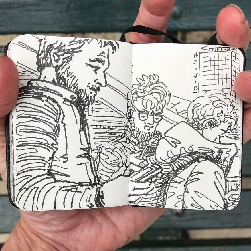 I Drew Other Passengers On The Ndsm Ferry In Amsterdam And Made The Sketchbook Into A Movie