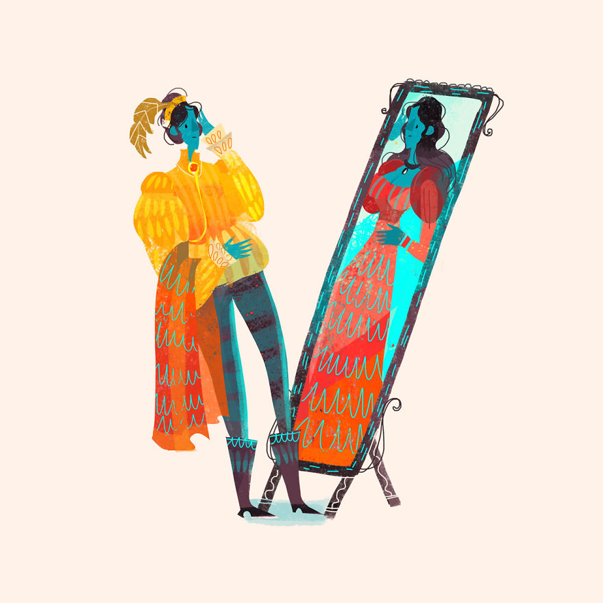 I Illustrated Over 70 Female Characters From Litearture For #36daysoftype This Year I Illustrated Over 70 Female Characters From Litearture For #36daysoftype This Year