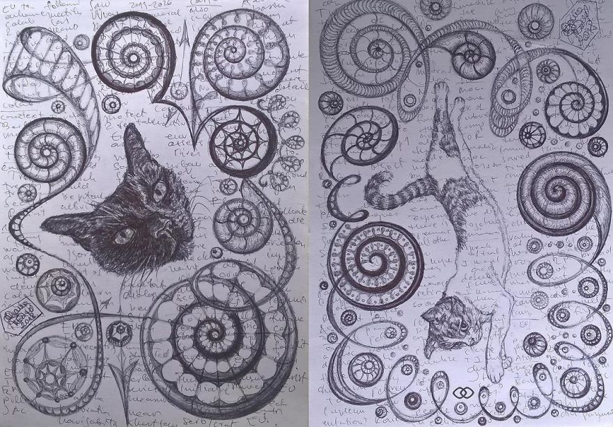 I Turn My Interpretation Notes Into Doodles And Drawings Of My Cats I Turn My Interpretation Notes Into Doodles And Drawings Of My Cats