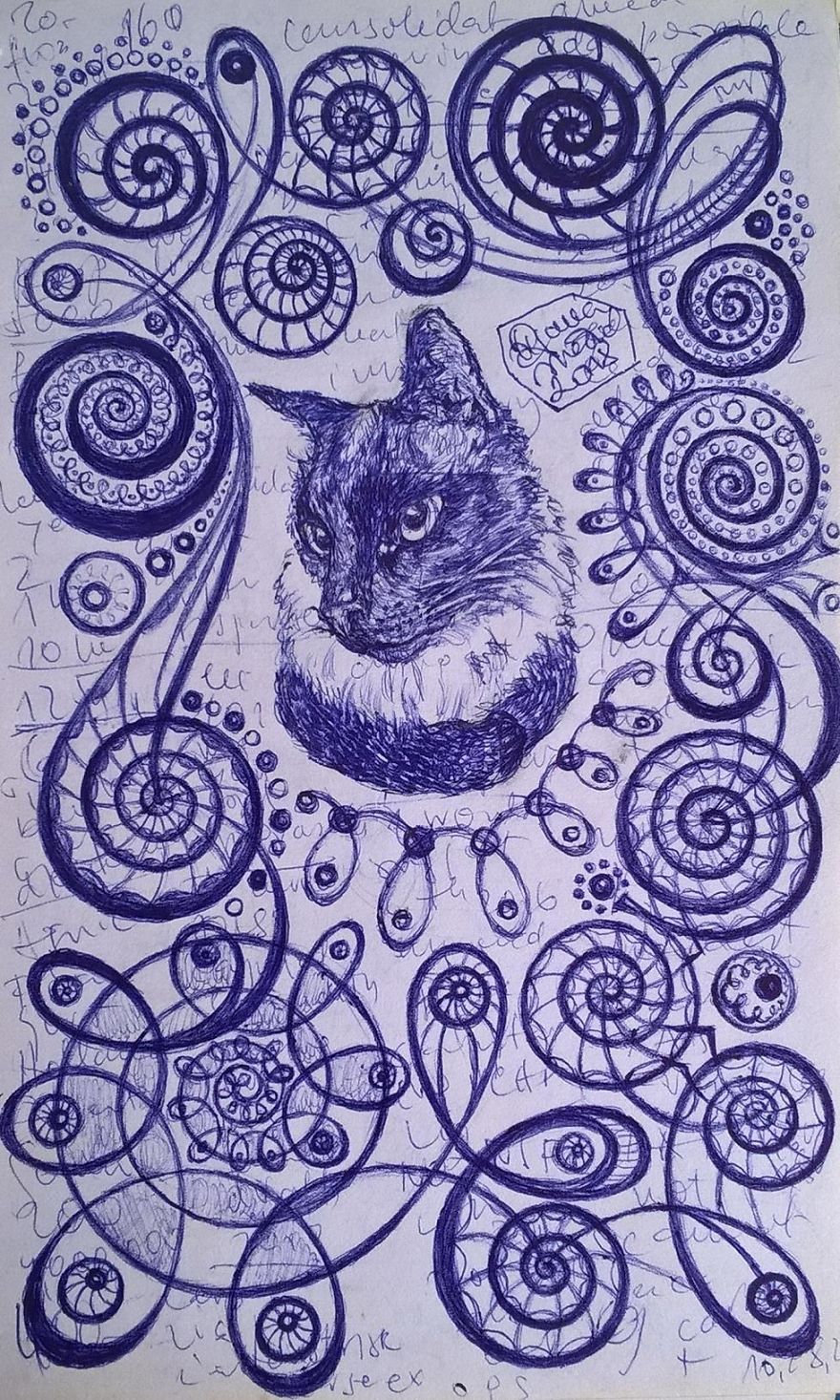 I Turn My Interpretation Notes Into Doodles And Drawings Of My Cats