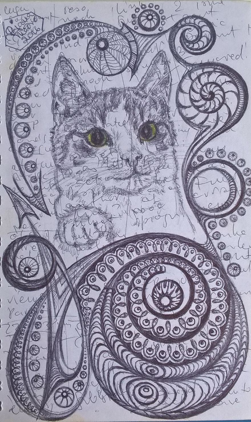I Turn My Interpretation Notes Into Doodles And Drawings Of My Cats