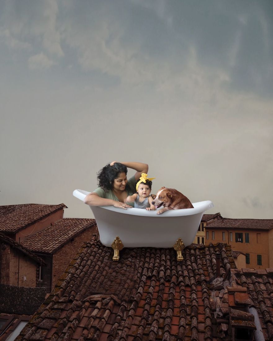 10 Surreal Scenes Of Mother And Daughter Created Without Leaving The House