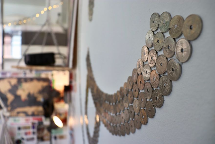 I Had +1,000 Coins Lying Around - So I Decided To Make Some Positive Wall Art With Them!