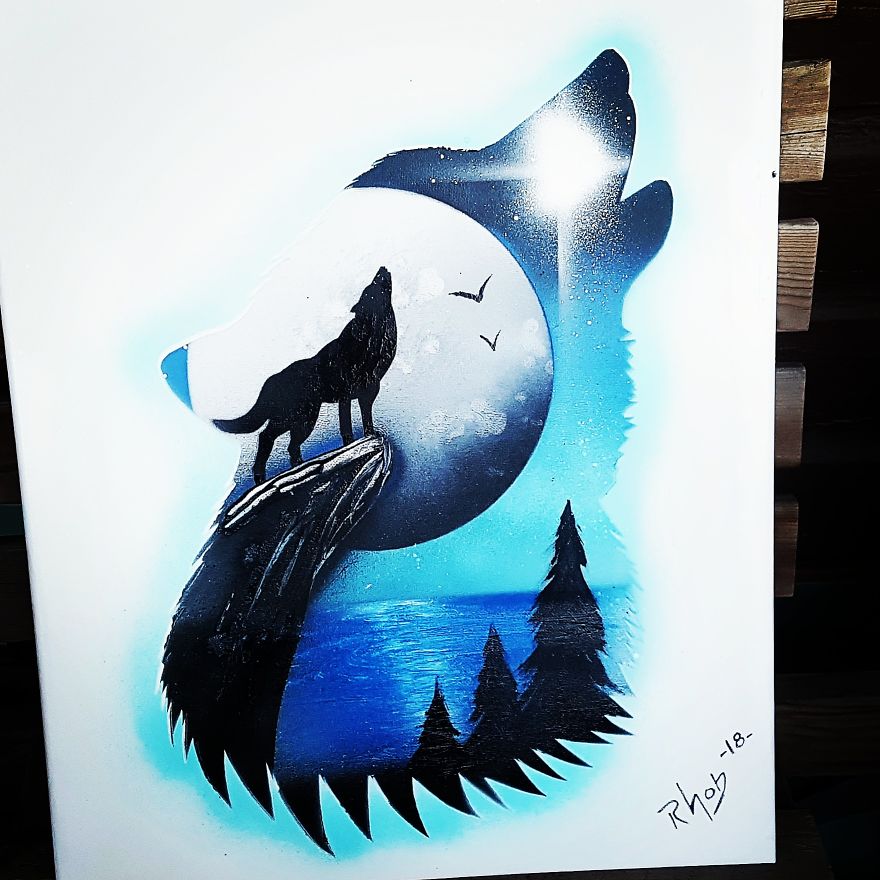 I Create Fantasy-Like Paintings Using Spray Paint