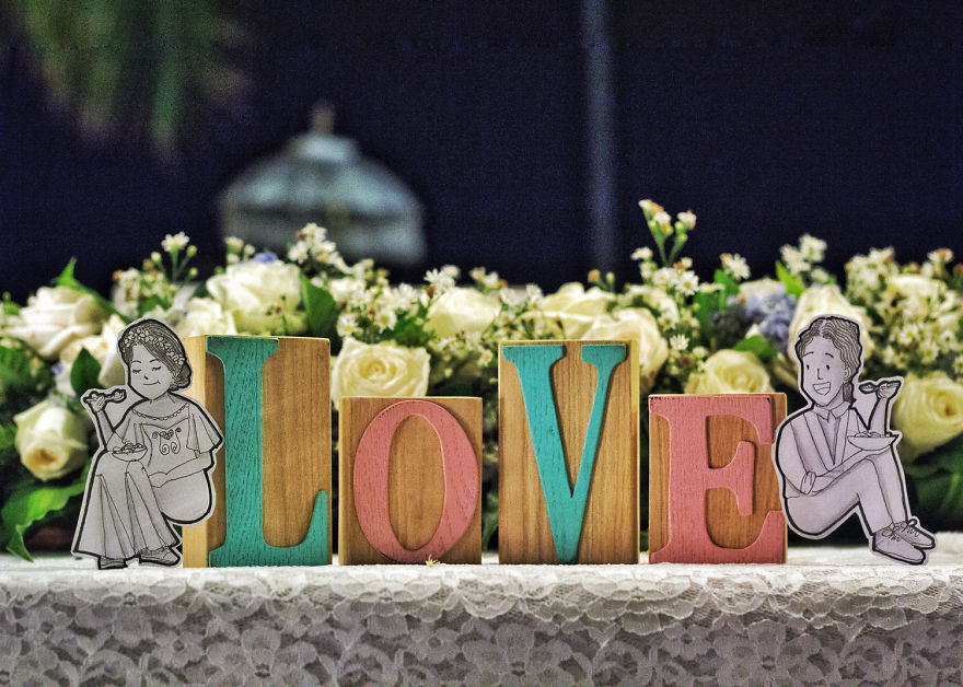 Instead Of Casual Pictures, We Documented Our Wedding In A More Interesting Way Instead Of Casual Pictures, We Documented Our Wedding In A More Interesting Way