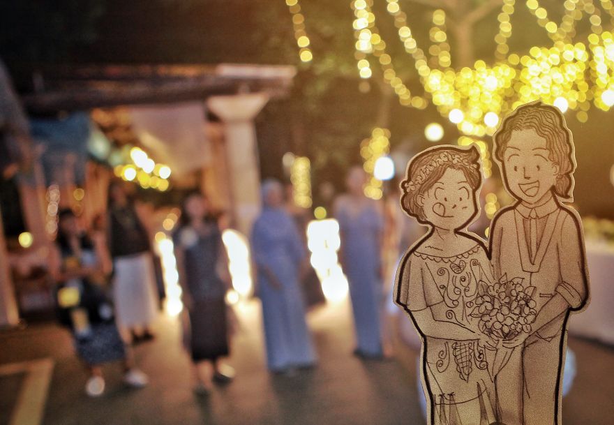 Instead Of Casual Pictures, We Documented Our Wedding In A More Interesting Way Instead Of Casual Pictures, We Documented Our Wedding In A More Interesting Way